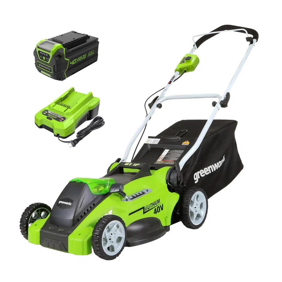 Greenworks 25322 16-inch cordless push mower with 40V battery and charger