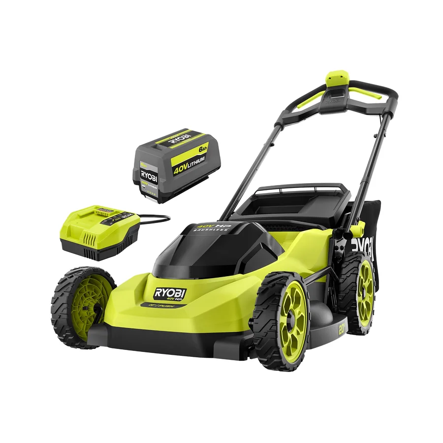 RYOBI RY40HPLM06K push mower kit with one 40V 6Ah battery and fast charger